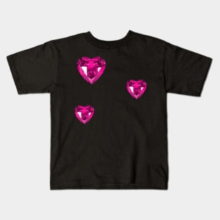 pink bejeweled bedazzled heart gems sticker pack Kids T-Shirt